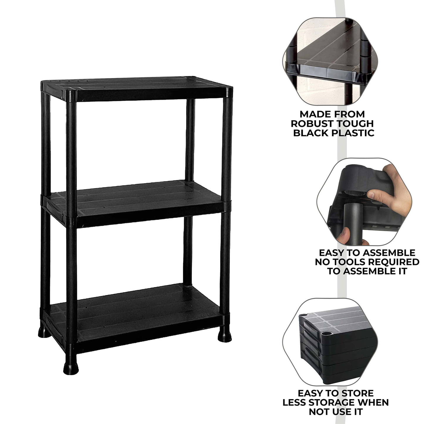 3/4/5 Tier Plastic Racking Shelving Storage Unit
