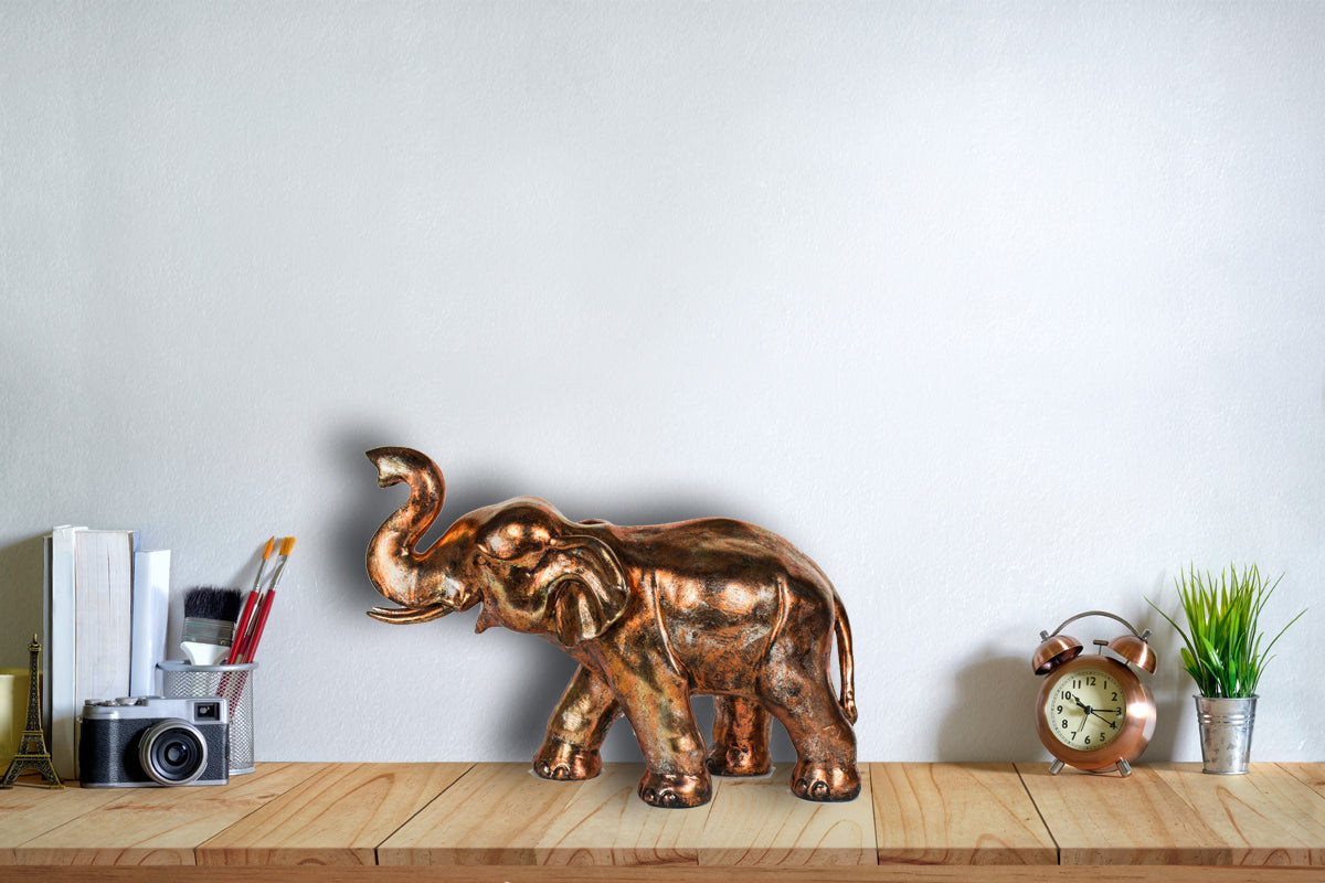Small Copper Elephant Figurine