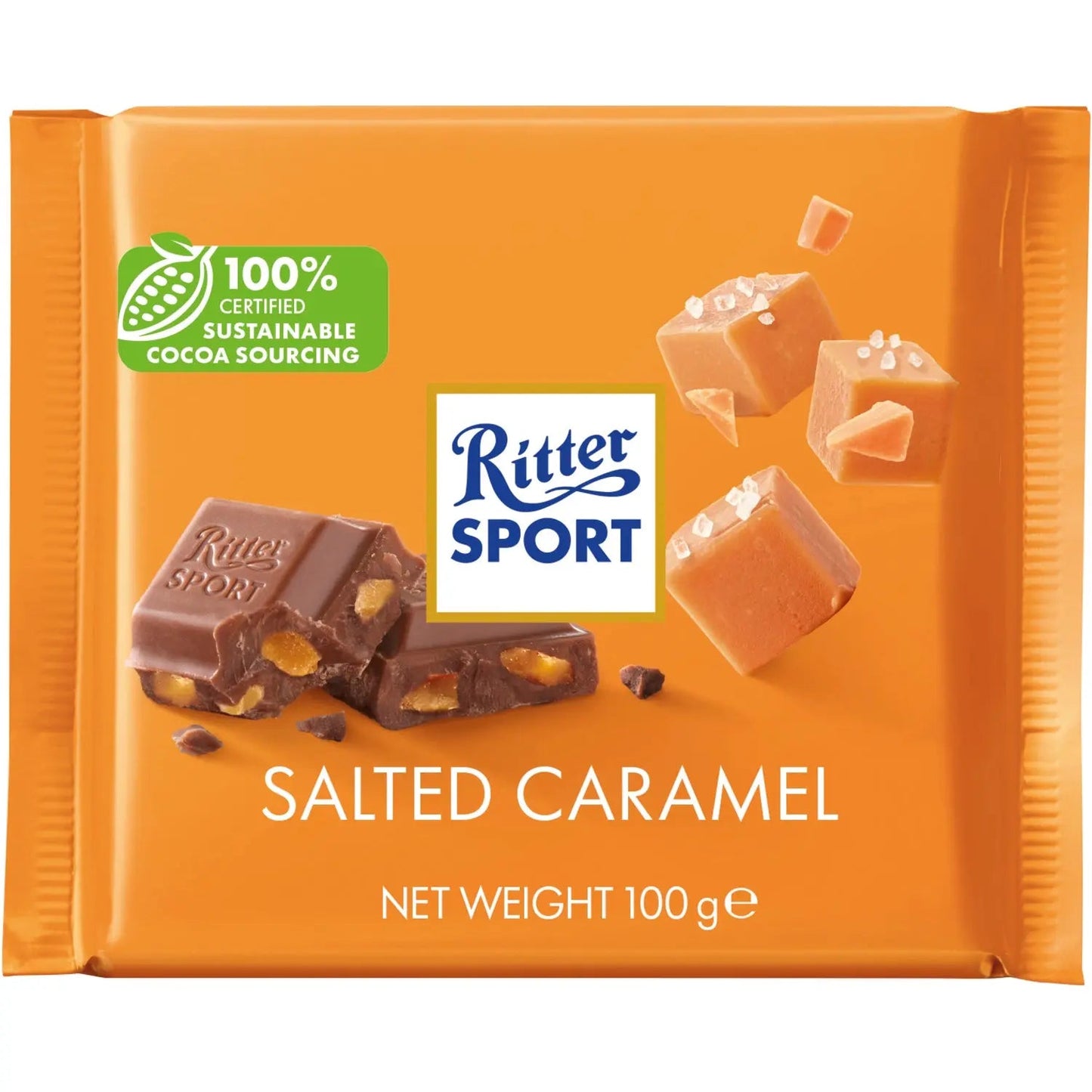 Ritter Sport milk chocolate with salted caramel bar