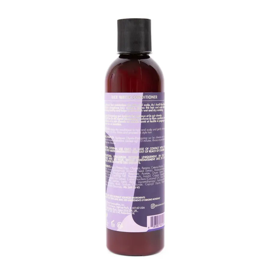 As I Am Rice Water Conditioner Strengthening & Hydrating for Curly, Coily & Wavy Hair 8 oz