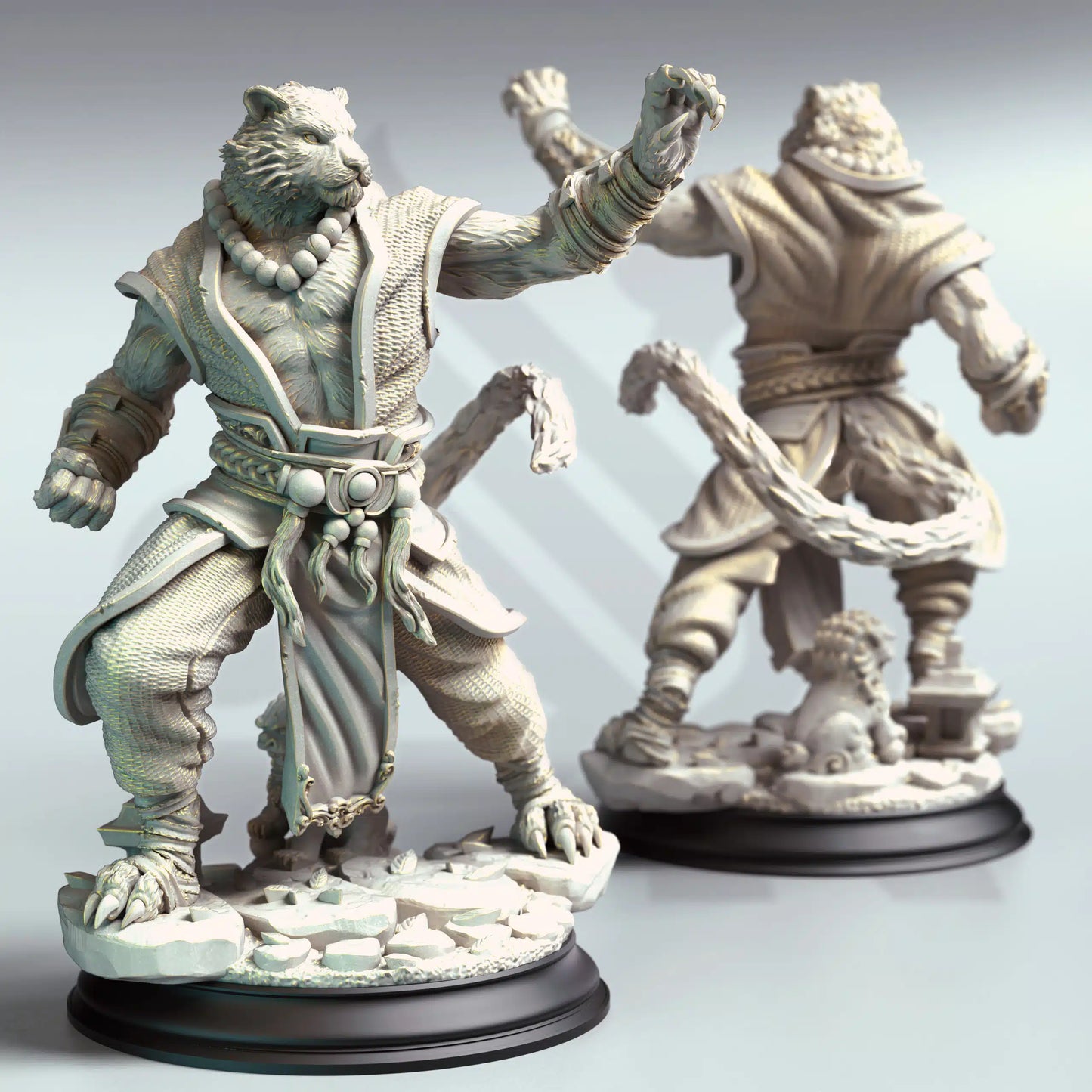 Raiko – Tiger Monk - 3D Printed Monk Miniature