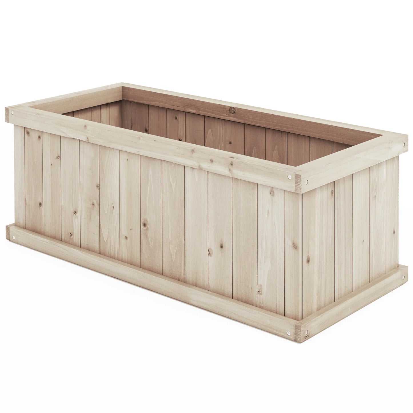Raised Garden Bed Wooden Planter Box with Detachable Bottom-Natural