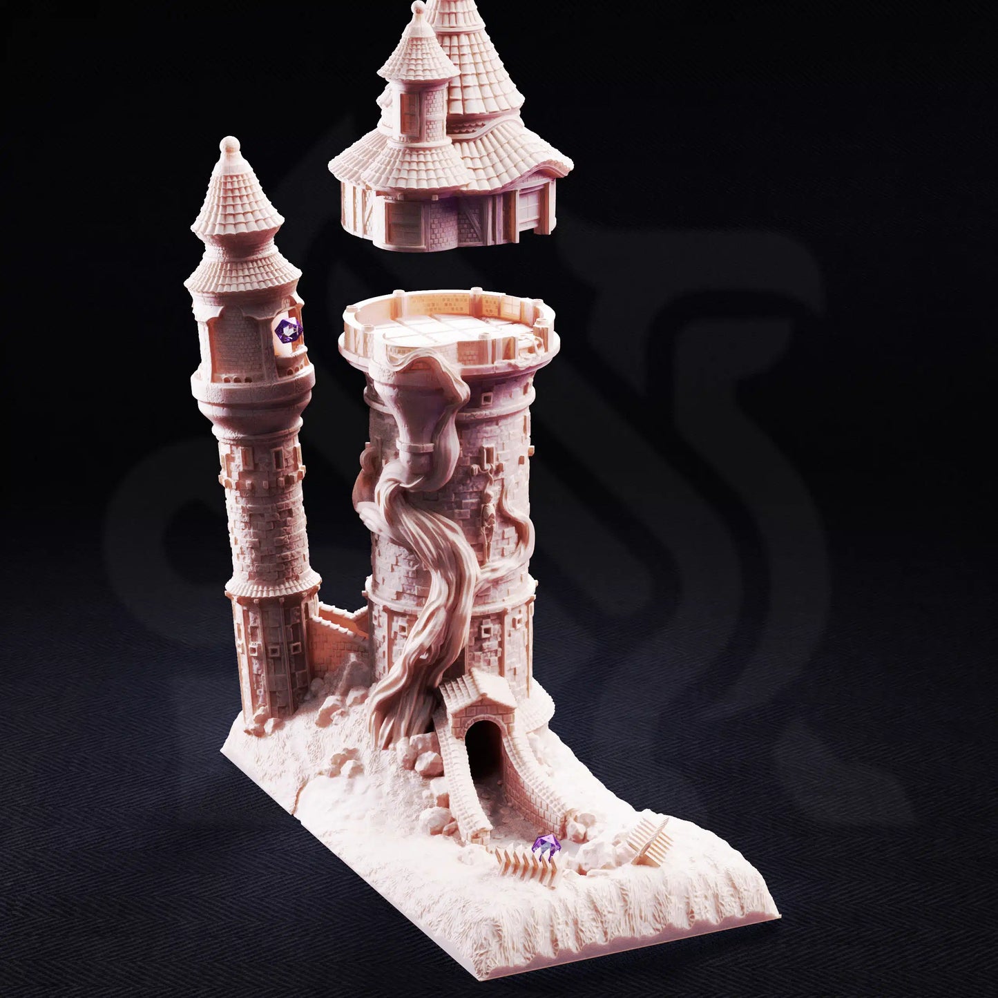 Rapunzel's Cursed Tower Playable Dice Tower – 3D Printed Terrain (32mm Scale)