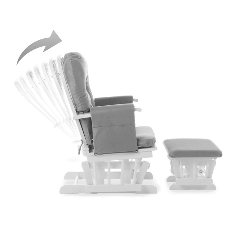 Reclining Glider Chair & Stool - Grey