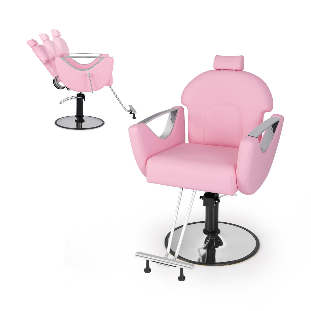 Reclining Salon Chair for Hair Stylist-Black