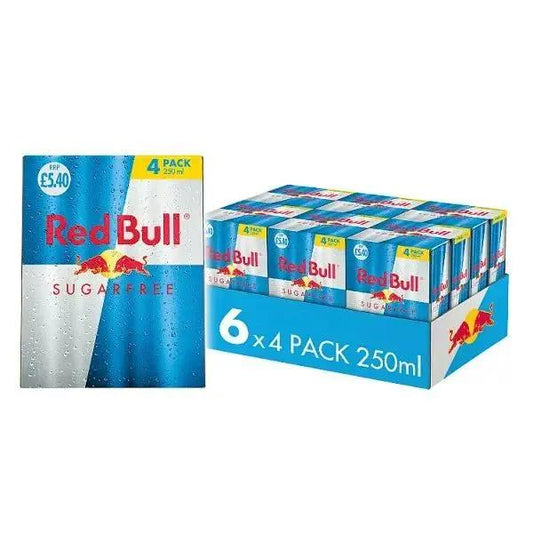Red Bull Energy Drink Sugar Free 250ml, 4 Pack (Case of 6)