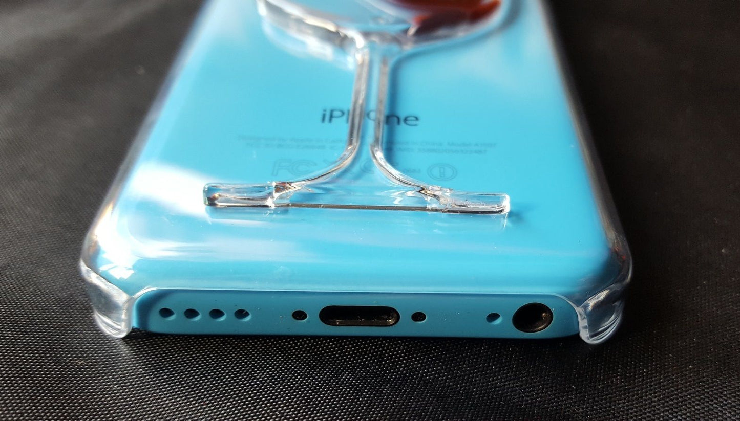Red Wine Hard Back Transparent Case - For iPhone 5c