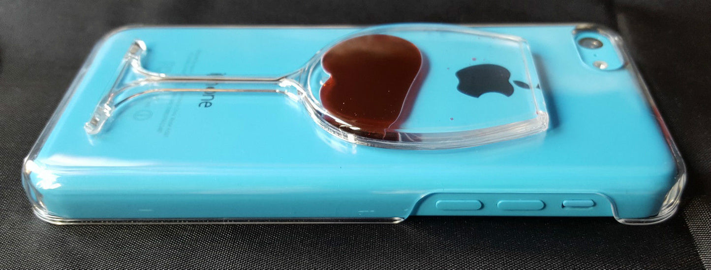 Red Wine Hard Back Transparent Case - For iPhone 5c