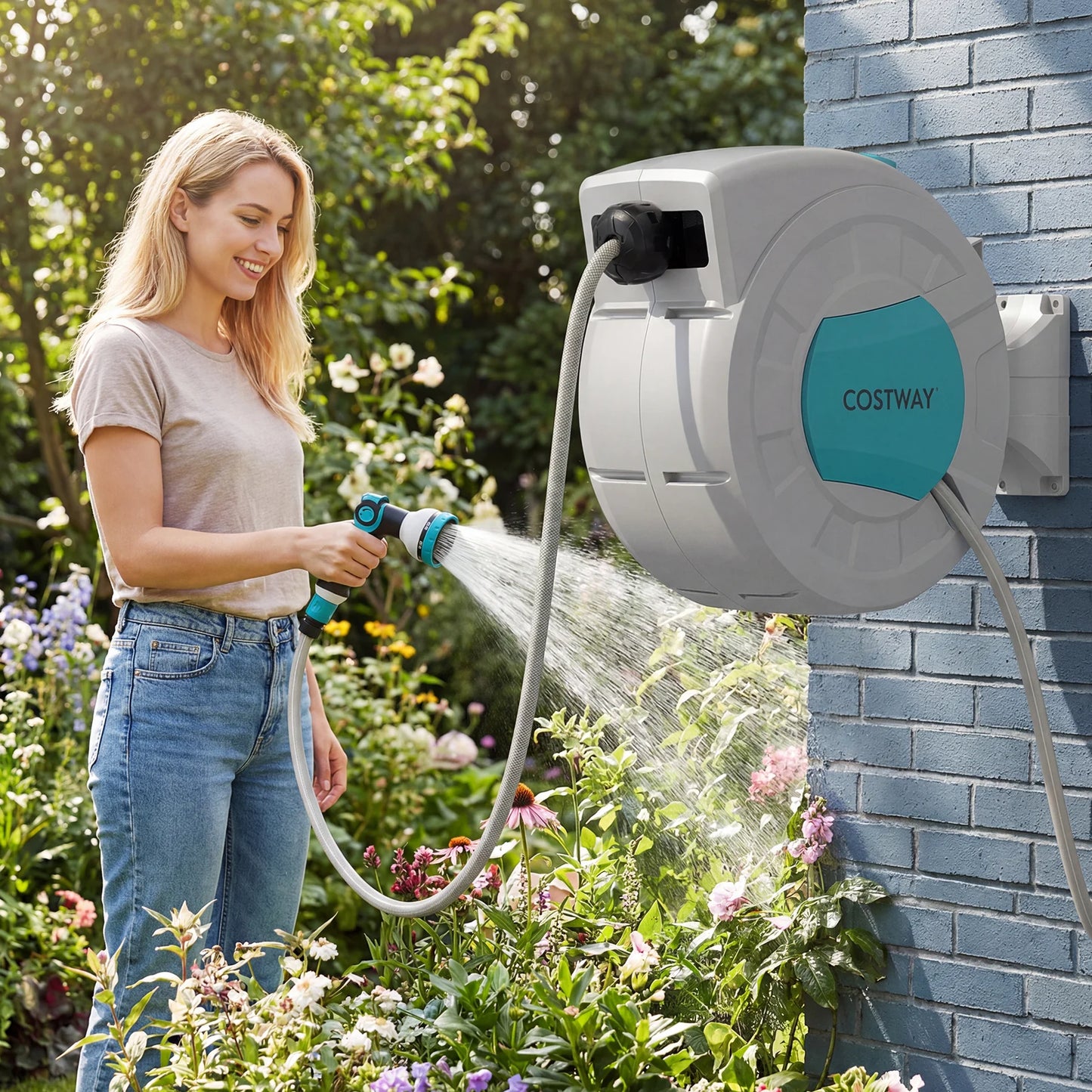 Retractable Garden Hose Reel Heavy Duty Water Hose for Patio