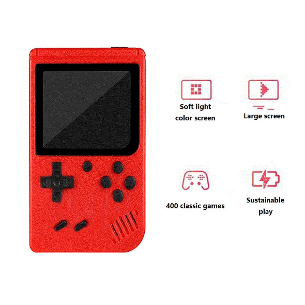 Retro Handheld Game Console - Classic Mini Gaming Device with 100+ Games, Rechargeable, TV Output Compatible