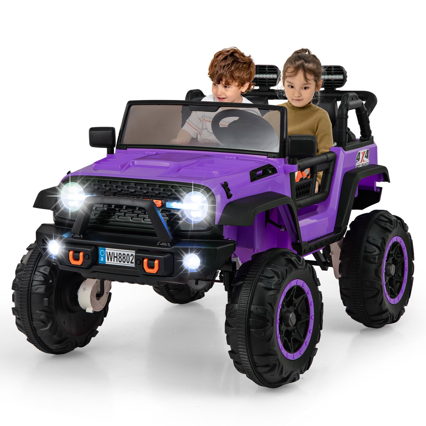 2-Seater Ride On Car with Remote Control and Horn for Boys and Girls-Black