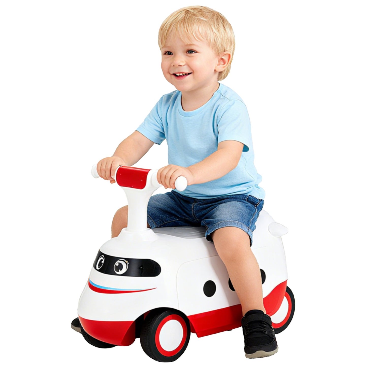 Ride on Push Car for Toddlers Sit to Stand Car with Horn and Under Seat Storage-Green