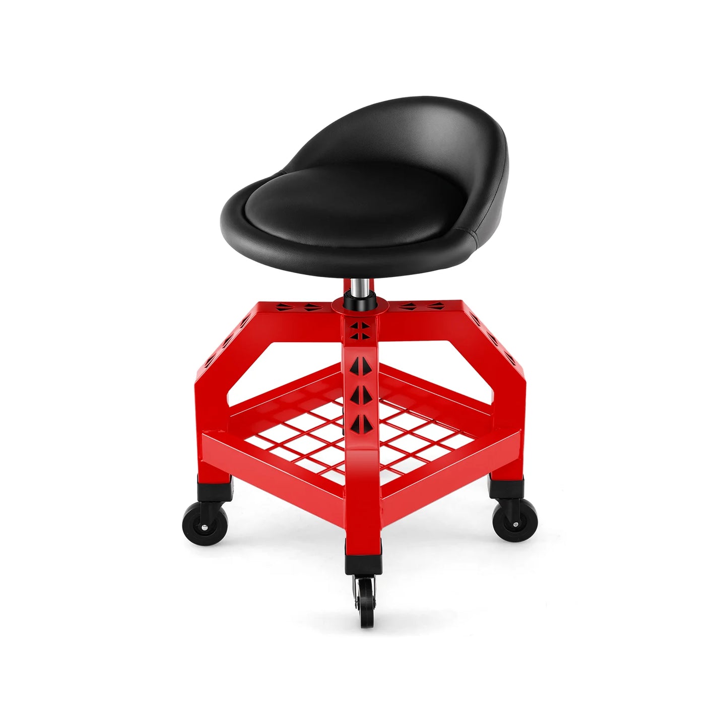 Rolling Seat Mechanic Stool Chair Height Adjustable with Tool Tray-Black