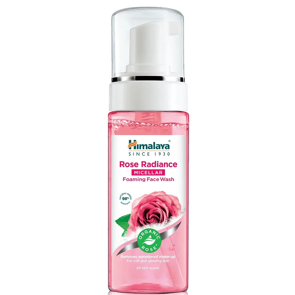 Himalaya Rose Radiance Micellar Foaming Face Wash Gentle Cleansing & Radiant Glow for All Skin Types 150 ml/5.07 oz