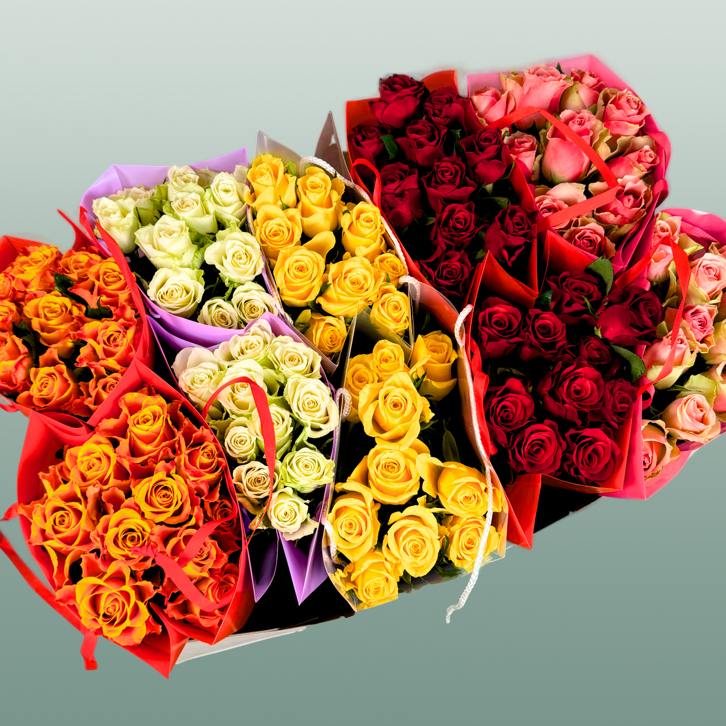 Bouquet Rose In Box Colour
