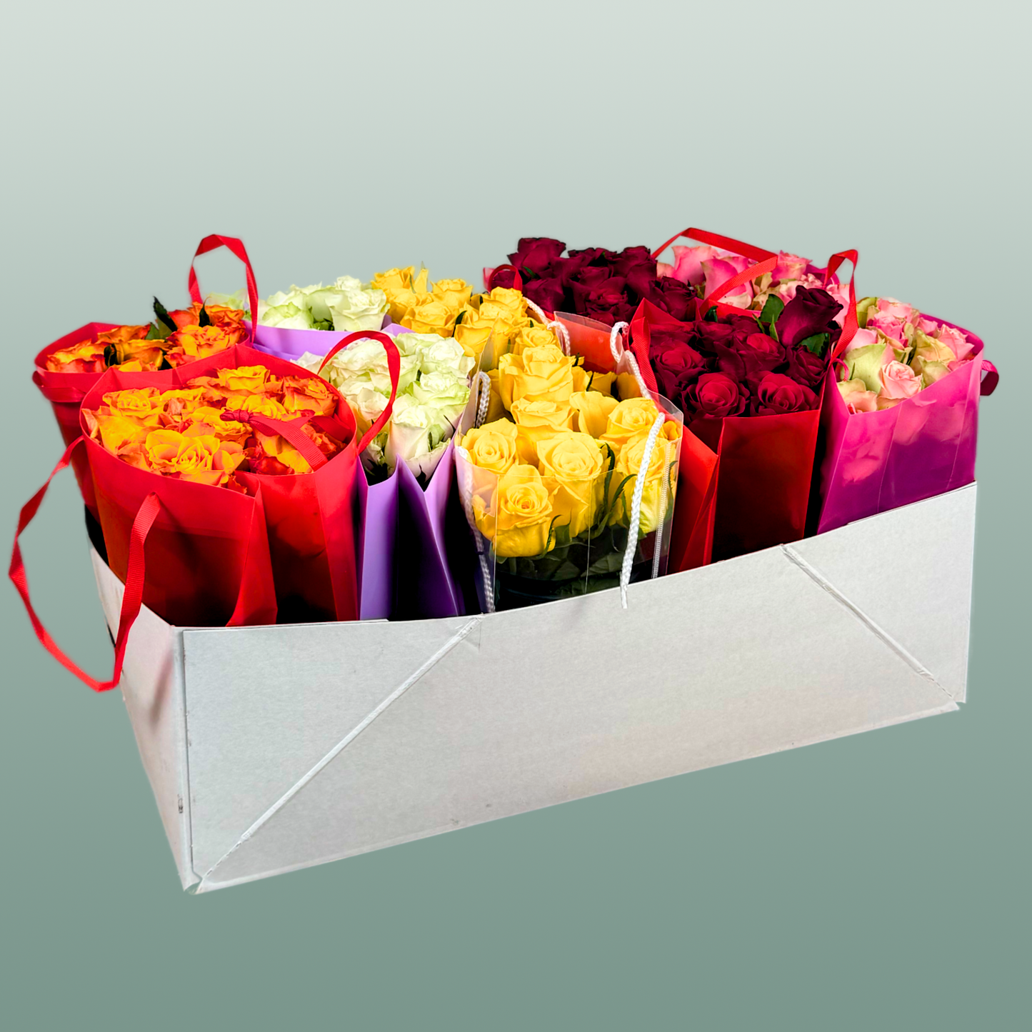 Bouquet Rose In Box Colour