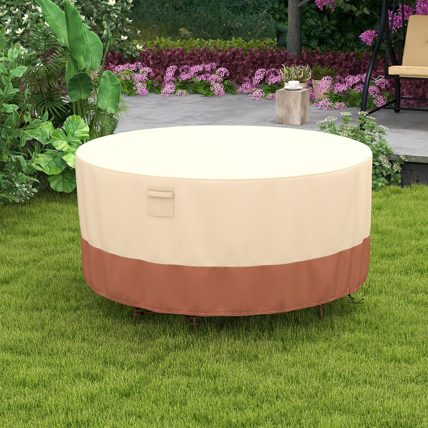 158/181/213 CM Round Patio Furniture Cover-Black-L