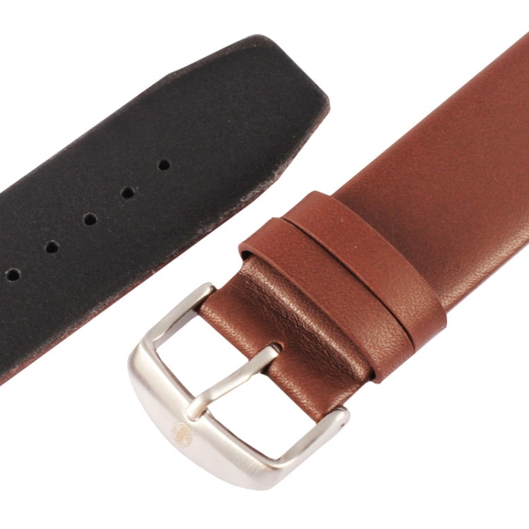 Kakapi for Apple Watch 42mm Subtle Texture Brushed Buckle Genuine Leather Watch Band with Connector(Coffee)