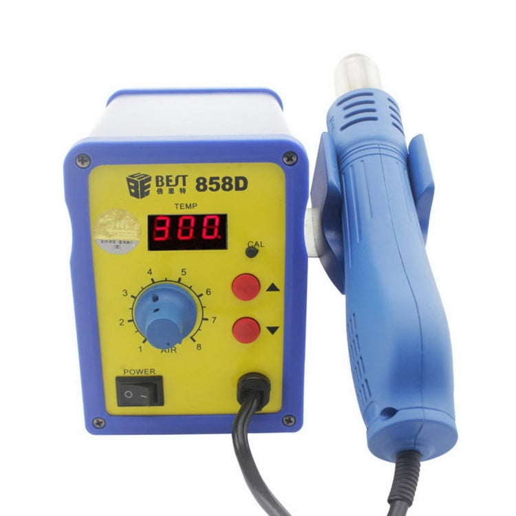 BEST BST-858D AC 220V 50Hz 650W LED Displayer Adjustable Temperature Unleaded Hot Air Gun with Helical Wind(Blue)