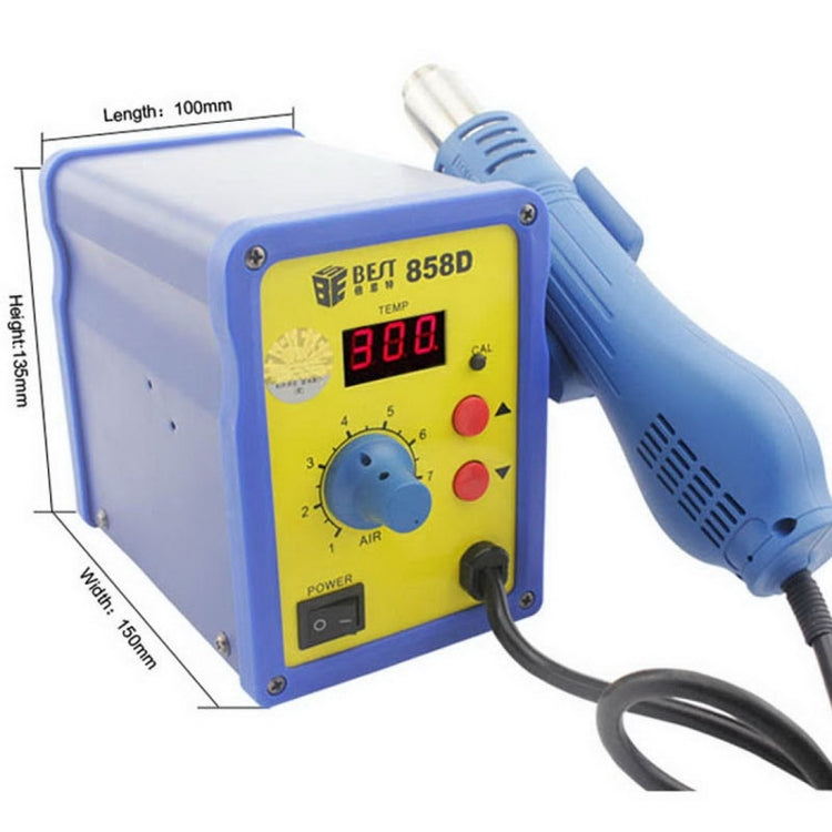 BEST BST-858D AC 220V 50Hz 650W LED Displayer Adjustable Temperature Unleaded Hot Air Gun with Helical Wind(Blue)