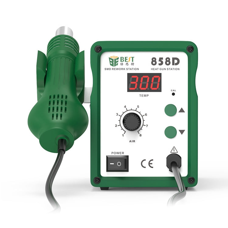 BEST BST-858D+ AC 220V 50Hz 650W LED Displayer Adjustable Temperature Unleaded Hot Air Gun with Helical Wind, BST-858D+ US Plug, BST-858D+  EU Plug