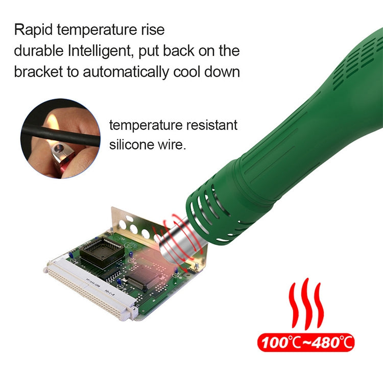 BEST BST-858D+ AC 220V 50Hz 650W LED Displayer Adjustable Temperature Unleaded Hot Air Gun with Helical Wind, BST-858D+ US Plug, BST-858D+  EU Plug