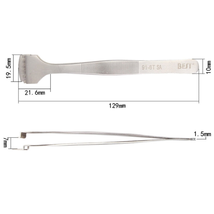 BEST BST-91-6T SA Professional Stainless Steel Wafer Tweezers for Silicon Wafer
