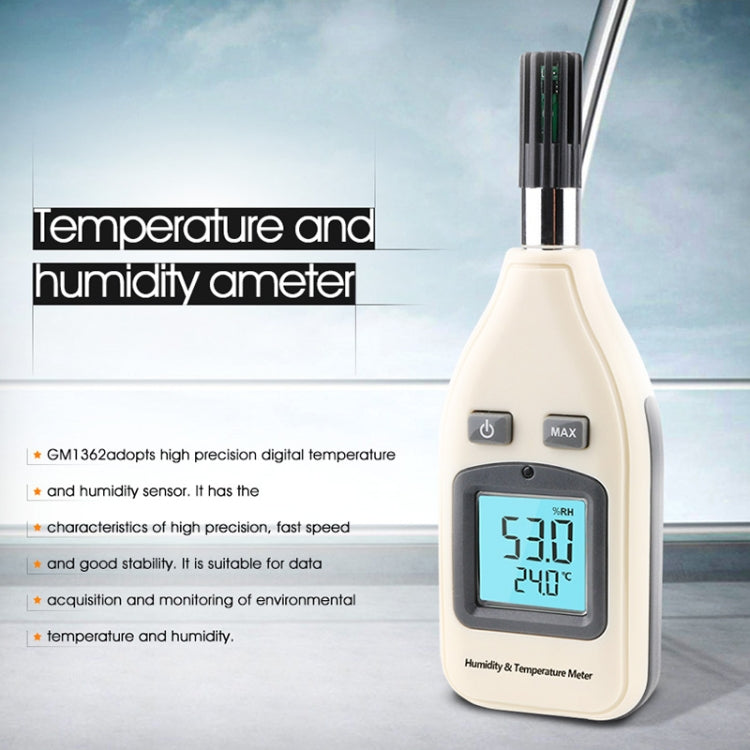 BENETECH GM1362 1.45 Inch Screen Digital Humidity & Temperature Meter(White)