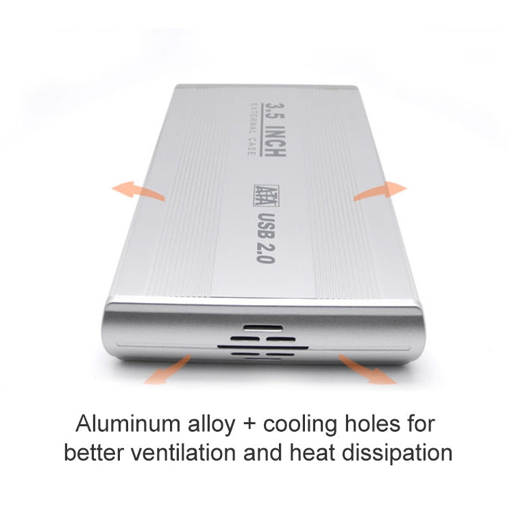 3.5 inch HDD SATA External Case, Support USB 2.0, SATA With 2.0A Power, SATA With 1.5A Power