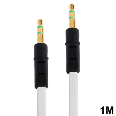 Noodle Style 3.5mm Jack Earphone Cable for iPhone 5 / iPhone 4 & 4S / 3GS / 3G / iPad 4 / iPad mini / mini 2 Retina / New iPad / iPad 2 / iTouch / MP3, Length: 1m