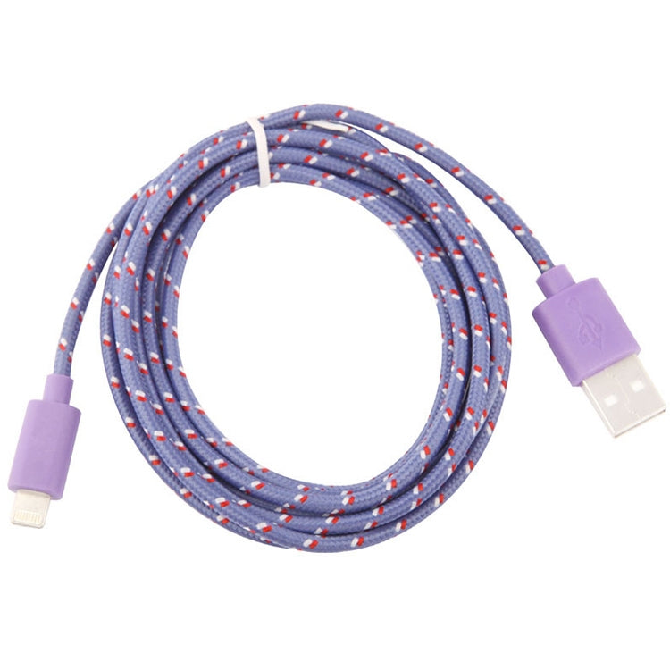 1m Nylon Netting Style USB 8 Pin Data Transfer Charging Cable for iPhone, iPad