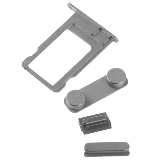 4 in 1 for iPhone 5 & 5S Original Alloy Material Colorful Nano SIM Card Tray + Volume Button + Power Button + Mute Button, For iPhone 5 & 5S