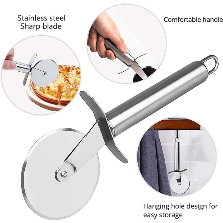 Stainless Steel Round Pizza Cutter Knife, Sigle Wheel