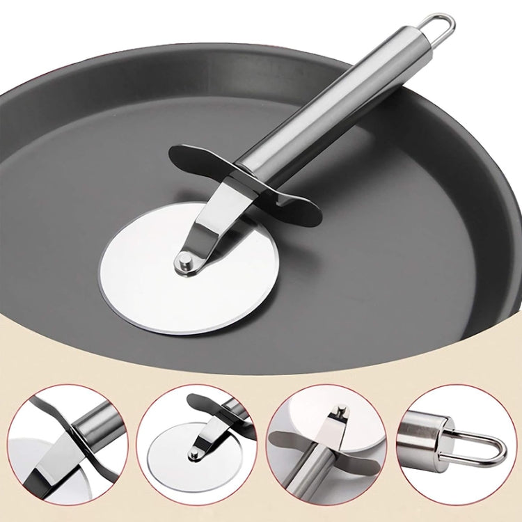 Stainless Steel Round Pizza Cutter Knife, Sigle Wheel