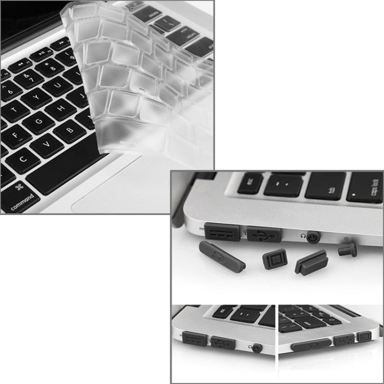 ENKAY for Macbook Air 13.3 inch (US Version) / A1369 / A1466 Hat-Prince 3 in 1 Frosted Hard Shell Plastic Protective Case with Keyboard Guard & Port Dust Plug(Silver)