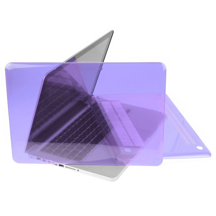ENKAY for Macbook Pro 15.4 inch (US Version) / A1286 Hat-Prince 3 in 1 Crystal Hard Shell Plastic Protective Case with Keyboard Guard & Port Dust Plug(Purple)