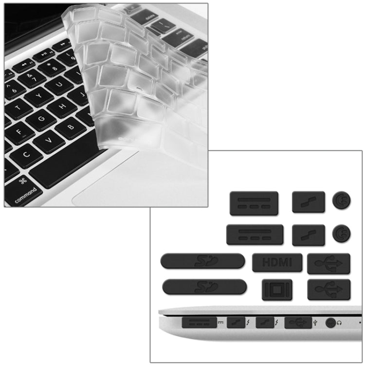 ENKAY for Macbook Pro Retina 15.4 inch (US Version) / A1398 Hat-Prince 3 in 1 Crystal Hard Shell Plastic Protective Case with Keyboard Guard & Port Dust Plug(Red)