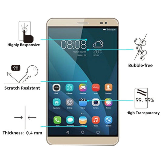 100 PCS for Huawei MediaPad X2 0.4mm 9H+ Surface Hardness 2.5D Explosion-proof Tempered Glass Film, For MediaPad X2