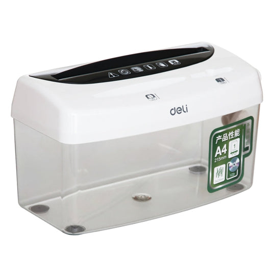 Deli Office Series Hand-cranked A4 / CD / Card Desktop Paper Shredder, Waste-bin Volume: 4L (No. 9935)(White)