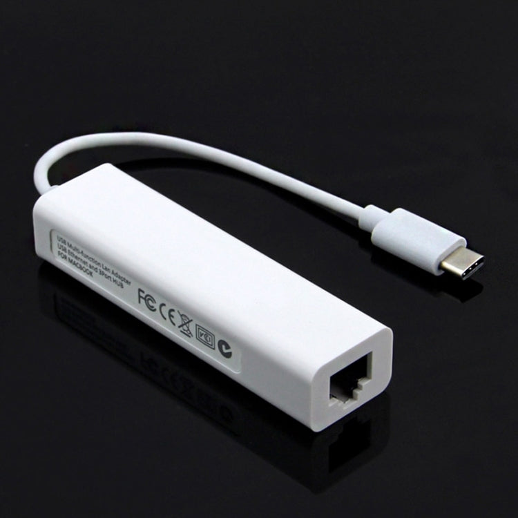 Type-C to 3 x USB and RJ45 Multi-function Adapter, Length: 13cm, 3 Port USB+RJ45