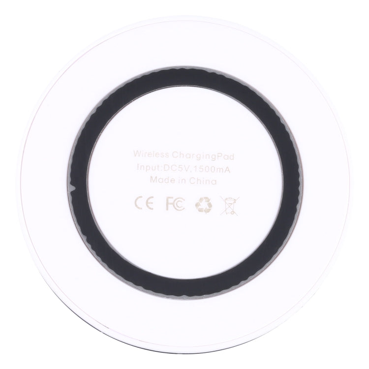 Universal QI Standard Round Wireless Charging Pad (White + Red), White, Black + White, Black + Orange, White + Black, Black + Blue, Black + Red, Grey+Black, White + Red