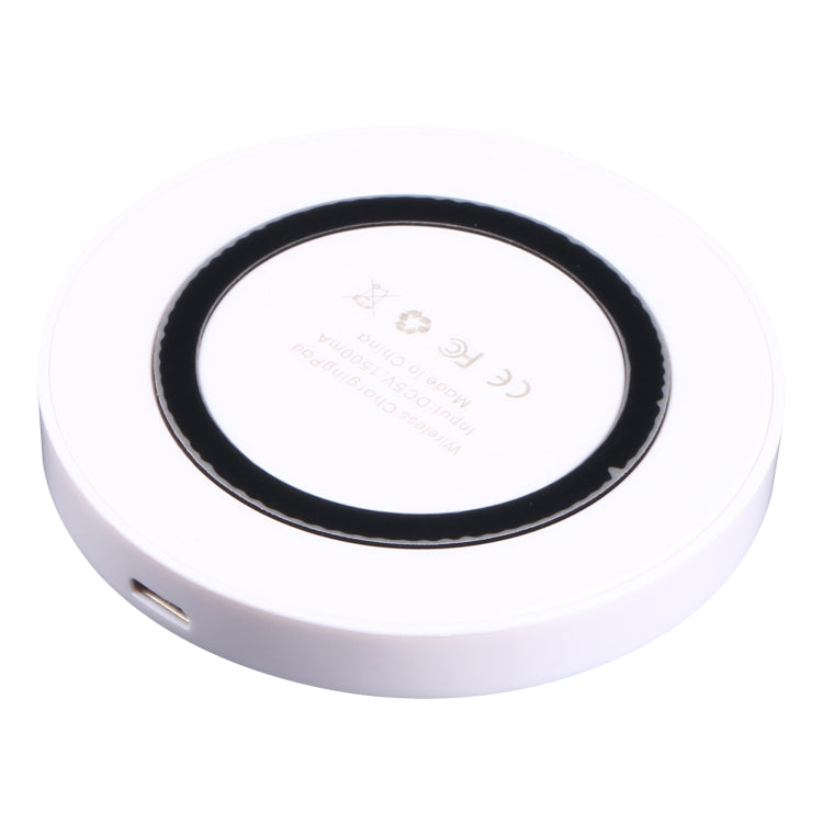 Universal QI Standard Round Wireless Charging Pad (White + Red), White, Black + White, Black + Orange, White + Black, Black + Blue, Black + Red, Grey+Black, White + Red