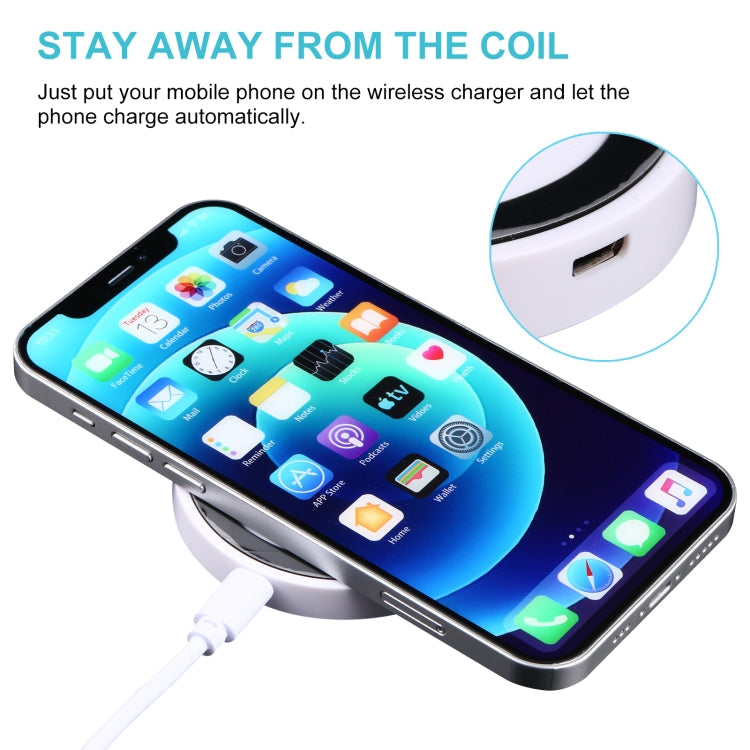 Universal QI Standard Round Wireless Charging Pad (White + Red), White, Black + White, Black + Orange, White + Black, Black + Blue, Black + Red, Grey+Black, White + Red