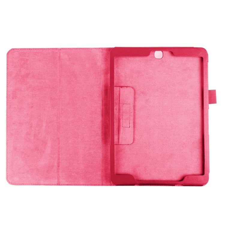 Litchi Texture Horizontal Flip Solid Color Smart Leather Case with Two-folding Holder & Sleep / Wake-up Function for Galaxy Tab S2 9.7 / T815