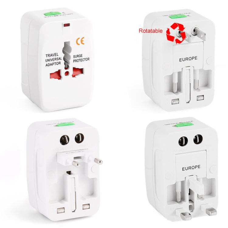All in 1 (EU + AU + UK + US Plug) World Universal Travel Adaptor(White)