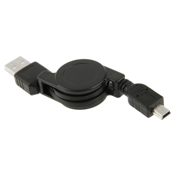 USB Retractable Data & Charger Cable for Motorola V3 / Mobile Phone / MP3 / MP4 / Digital Camera / GPS, Length: 10cm (Can be Extended to 80cm),  Black, USB 2.0 to Mini 5 Pin, USB 1.1 to Mini 5 Pin