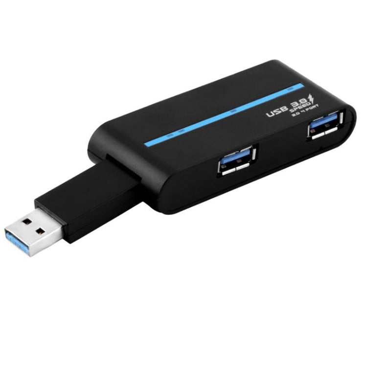 180 Degree Rotating USB 3.0 USB Hub Folding USB 4 Ports Splitter(Black)
