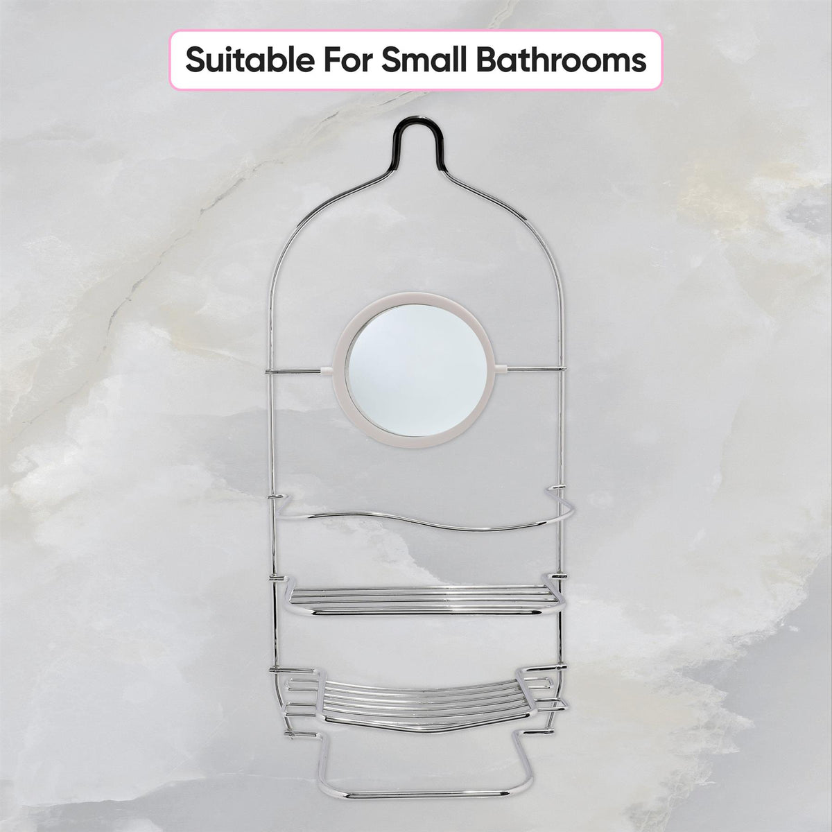 Chrome Bathroom Accessory Storage Trolley Shower Caddy Roll Holder Iron Wire