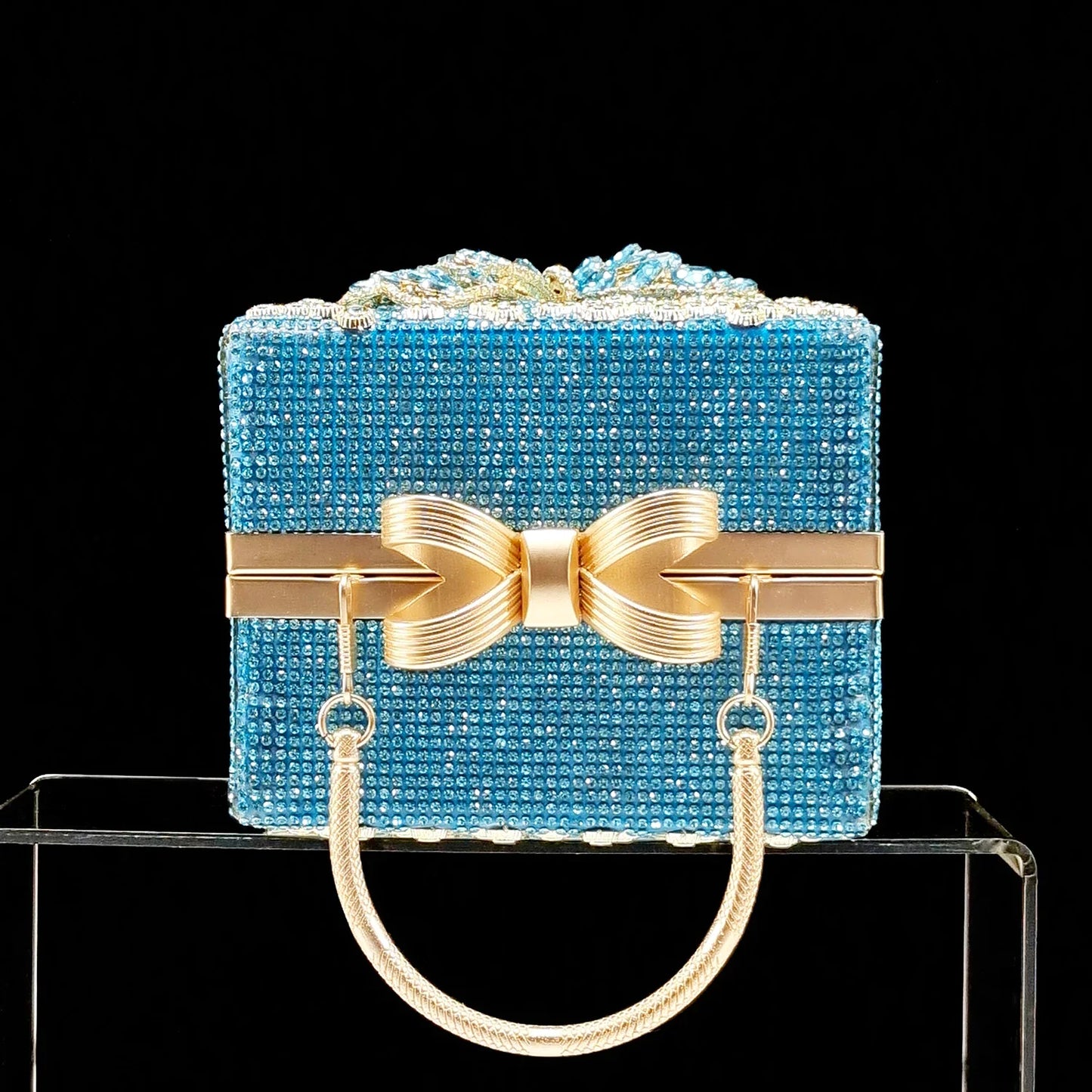 QSGFC Italian Design Clutch Dual Use Full Diamond High Heels Exquisite Gift-Box  And High Heels For Party Women Shoes