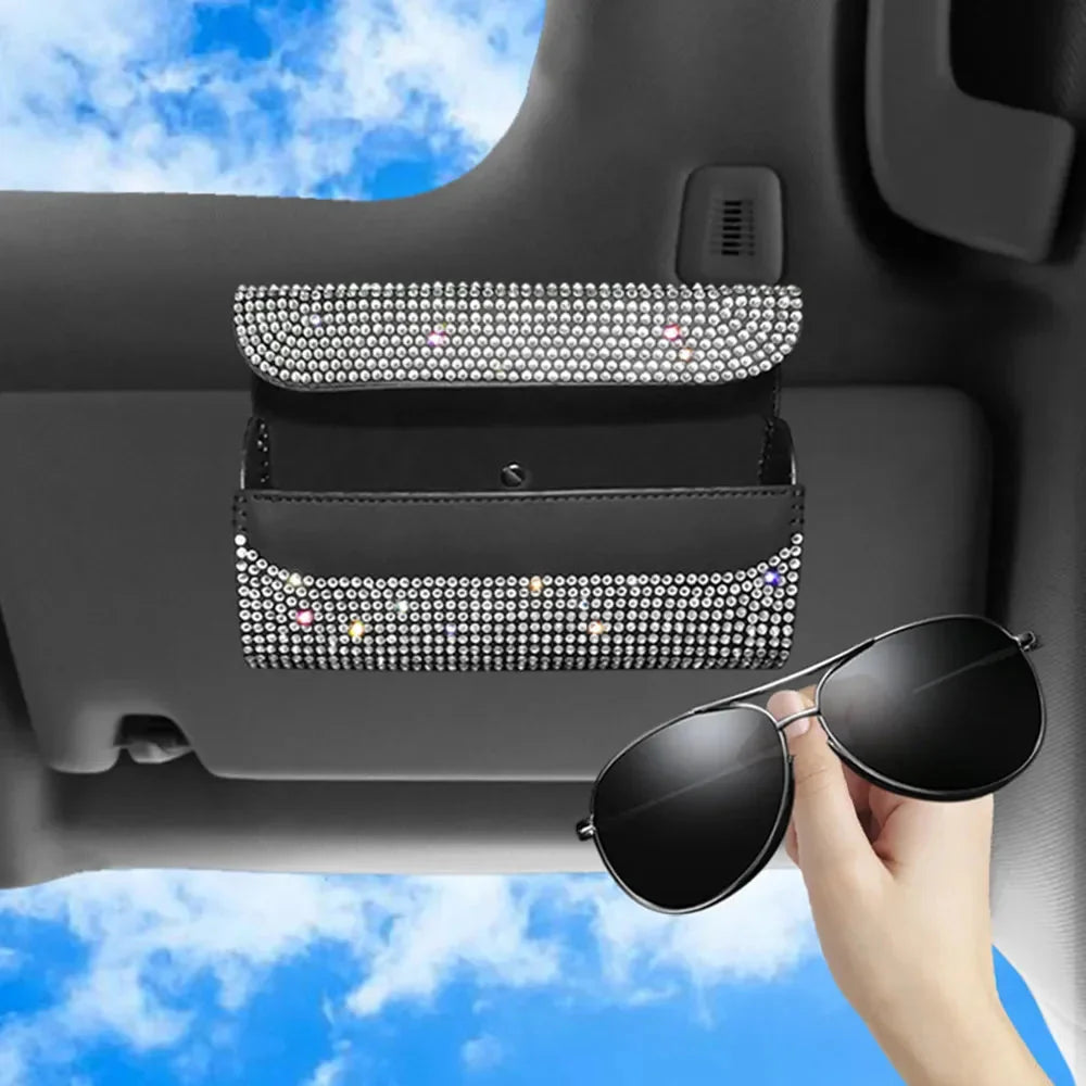 Diamond Car Glasses Case Sunglasses Storage Box
